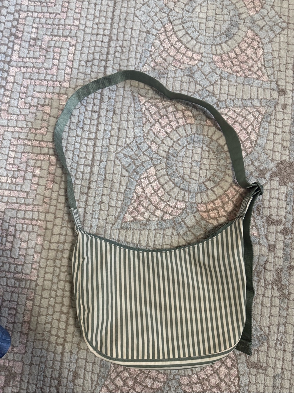Baggu Medium Crescent - Sage Stripe